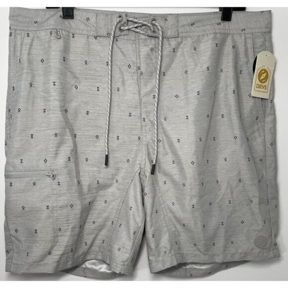 Dravus Goff Grey Hybrid Shorts Men’s 36 18” Geometric Grey